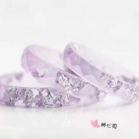狮心兔 手工制作 淡紫色熏衣草银箔片 菱角面切面刻面戒指 女戒指,饰品/流行首饰/时尚饰品新,戒指/指环,淘宝优惠券,粉丝福利购,淘宝优惠卷