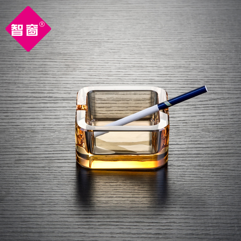 创意烟灰缸个性家用客厅玻璃办公室F欧式潮流烟缸北欧小号透明水