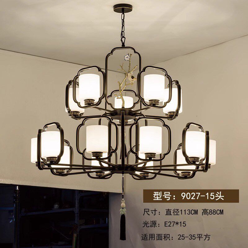 新中式吊灯大g气客厅灯复古中国风酒店复式楼茶楼书房卧室餐厅灯