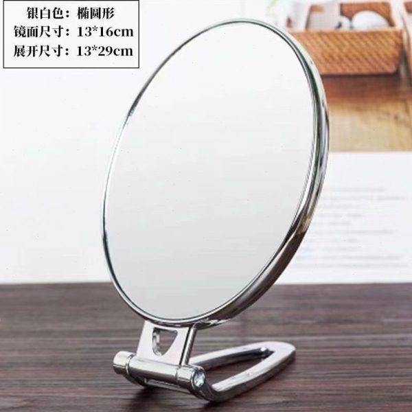 台式化妆镜子双面手柄镜便携折叠壁挂镜小镜子高清随身带放大梳妆