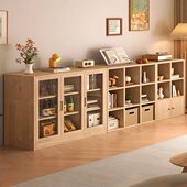 矮柜格子柜自由组合客厅家用全实木书架置物架落地储物柜书柜收纳