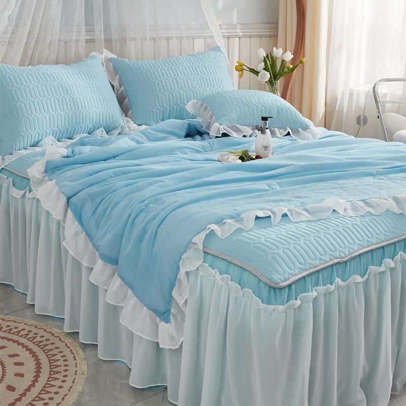 夏季乳胶凉席凉感丝夏被床裙款四件套凉席冰丝席三件套可折叠席子,床上用品,乳胶席,淘宝优惠券,粉丝福利购,淘宝优惠卷