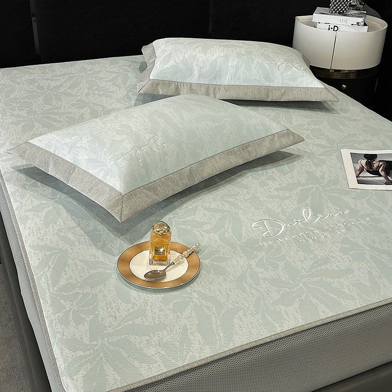 新款高端夏季凉席冰丝席三件套可水洗床笠款空调席1.5m/1.8米夏天,床上用品,冰丝席,淘宝优惠券,粉丝福利购,淘宝优惠卷