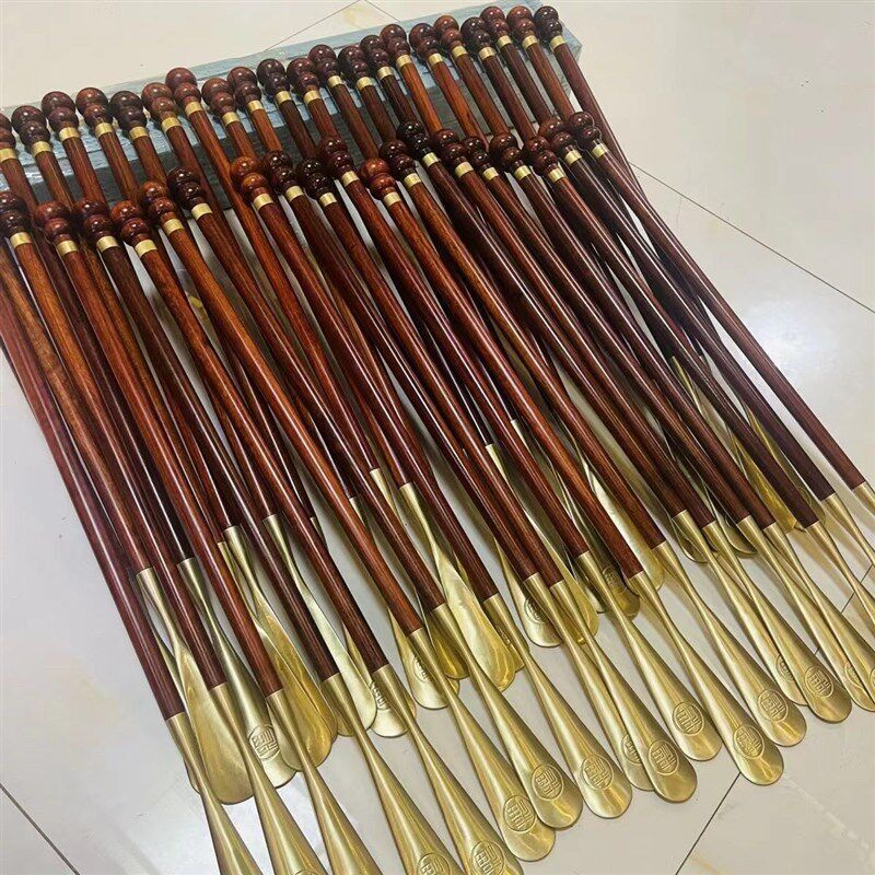 小叶紫檀木长柄鞋拔子纯铜福字拔头老人孕妇不弯腰实木提鞋鞋拔子,居家日用,鞋拔,淘宝优惠券,粉丝福利购,淘宝优惠卷