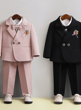 儿童西装套装男宝宝周岁生日演出花童礼服洋气男童春款小西服外套