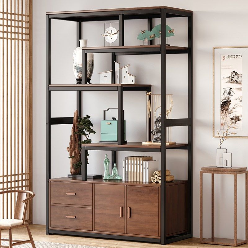 落地展示架家用书架一体靠墙书柜储物柜架子客厅博古架茶室置物架,住宅家具,搁板/置物架/家用陈列架,淘宝优惠券,粉丝福利购,淘宝优惠卷