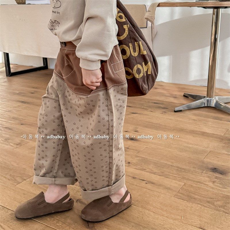 儿童水洗棉哈伦裤长裤春款韩版男女童拼接款碎花长裤宝宝休闲裤潮,童装/婴儿装/亲子装,裤子,淘宝优惠券,粉丝福利购,淘宝优惠卷