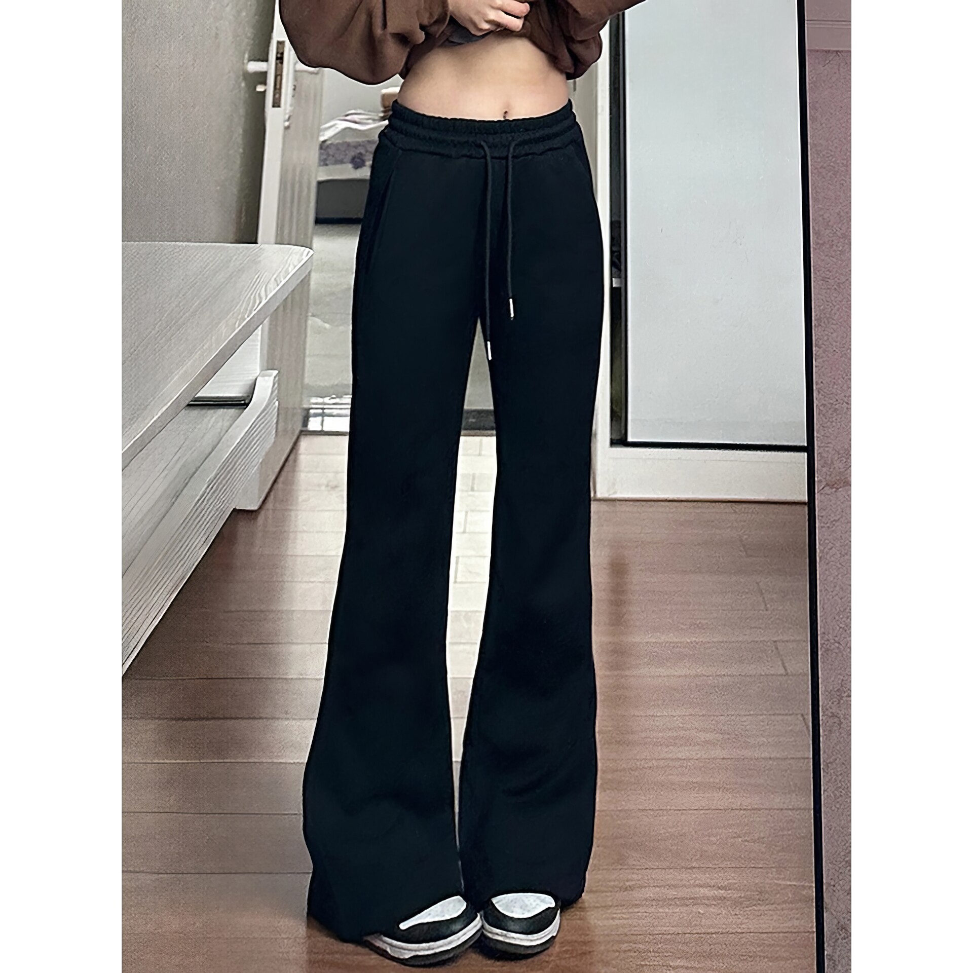 梨型身材微喇休闲裤女春