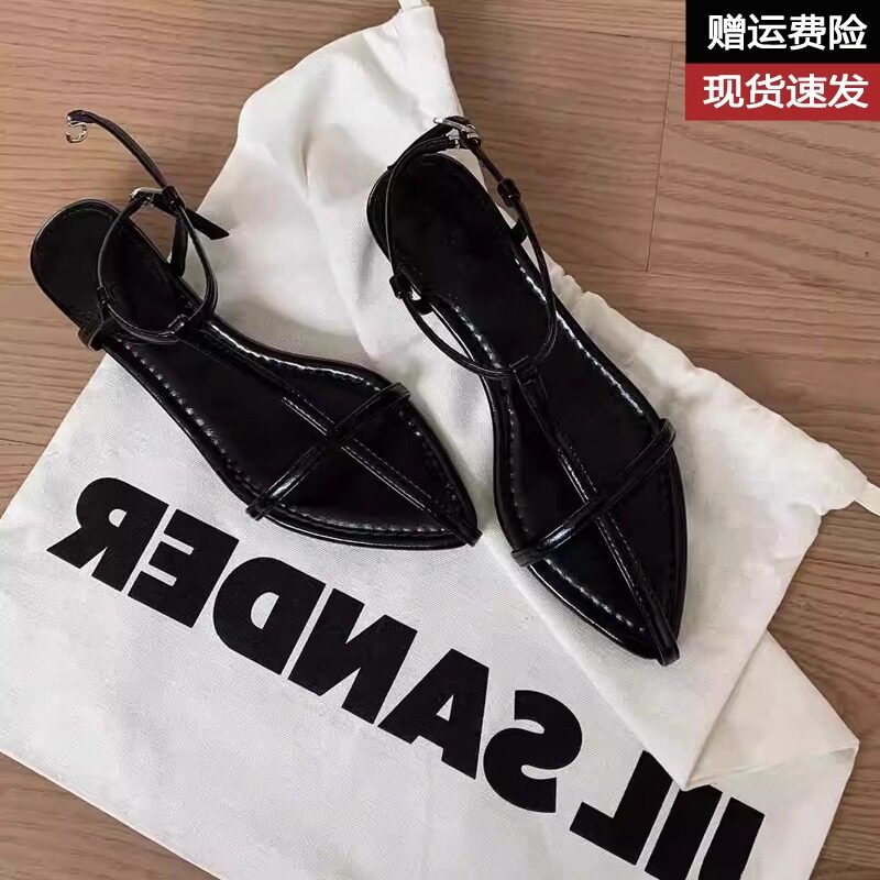 尖头十字细带露趾凉鞋女