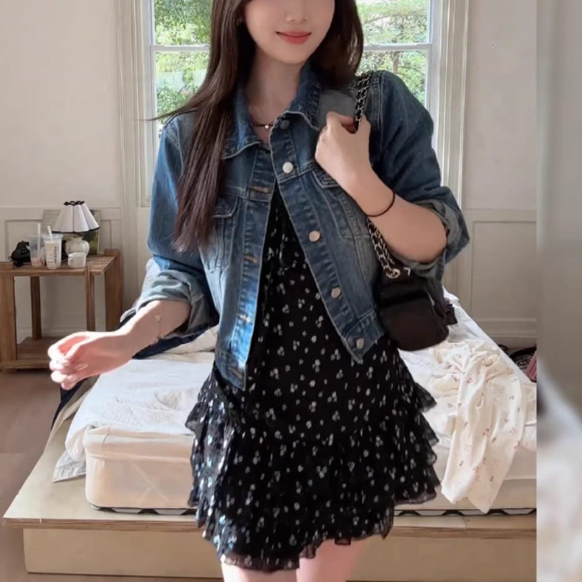 高端美式辣妹气质牛仔短