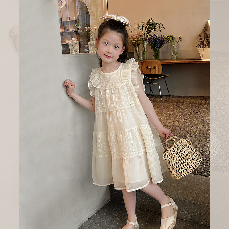 儿童雪纺白裙子女童洋气连衣裙大童装公主裙礼服裙2024夏装新款,童装/婴儿装/亲子装,连衣裙,淘宝优惠券,粉丝福利购,淘宝优惠卷