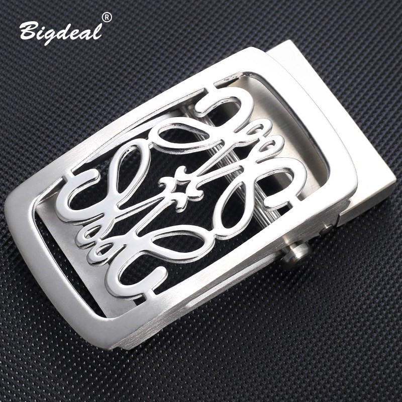 不锈钢皮带头滚轴腰带无牙自动扣头滑杆3.5无孔帆布裤带头滚珠