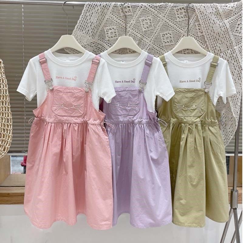 女童夏装套装 2025夏季新款儿童圆领短袖T恤背带裙洋气时尚两件套,童装/婴儿装/亲子装,连衣裙,淘宝优惠券,粉丝福利购,淘宝优惠卷