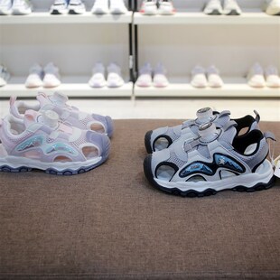 33码 菲儿兔实体夏季 男女童29 包头运动纽扣亮灯机能鞋 儿童凉鞋