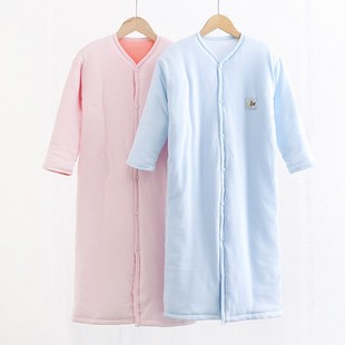 儿童睡袍三层夹棉冬季女童睡袋加长款宝宝棉袍a类纯棉家居服睡衣