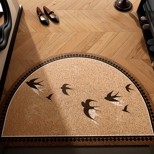 中古风半圆地毯门垫进门脚踏垫入户门口外地垫PVC丝圈蹭土换鞋垫