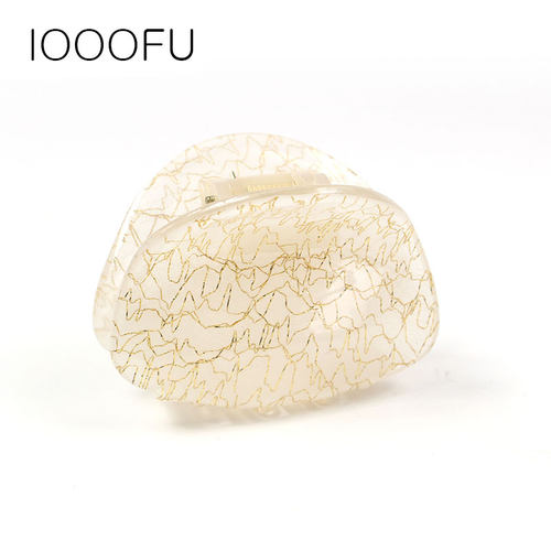 透明拉丝发抓夹 韩国亚克力中长款三角圆弧发抓卡 后脑勺半夹顶夹