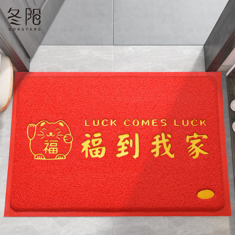 地垫入户门垫进门大门口丝圈脚垫门外2024新年玄关进户门红色地毯