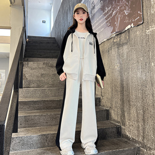 女大童套装春秋款2024新款洋气女孩子秋天外套女童秋装网红儿童装