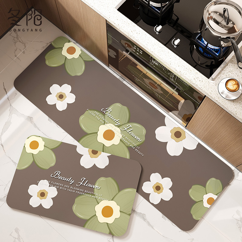厨房地垫防滑防油o可擦免洗硅藻泥吸水垫新款耐脏防水地毯