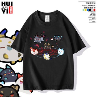 龙泡泡游戏明日方舟短袖T恤男女纯棉半袖二次元学生夏季上衣服