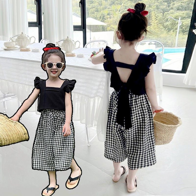 女童套装夏季2023新款童装宝宝上衣洋派时尚阔腿裤儿童炸街两件套,童装/婴儿装/亲子装,套装,淘宝优惠券,粉丝福利购,淘宝优惠卷