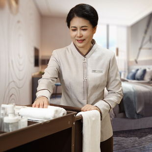 物业置地酒店秋冬装客房宾馆清洁员阿姨大码保洁工作服长袖外套装