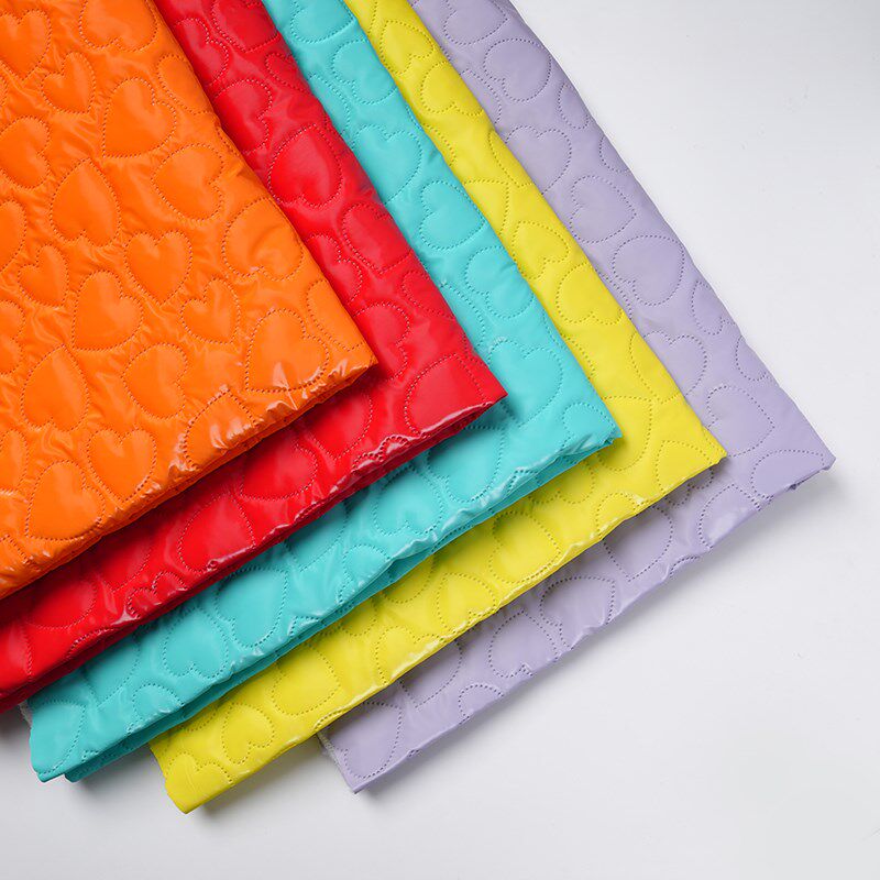 丽薇新品小爱心桃心超声波压纹服装箱包手袋夹棉PU皮革无线面料di