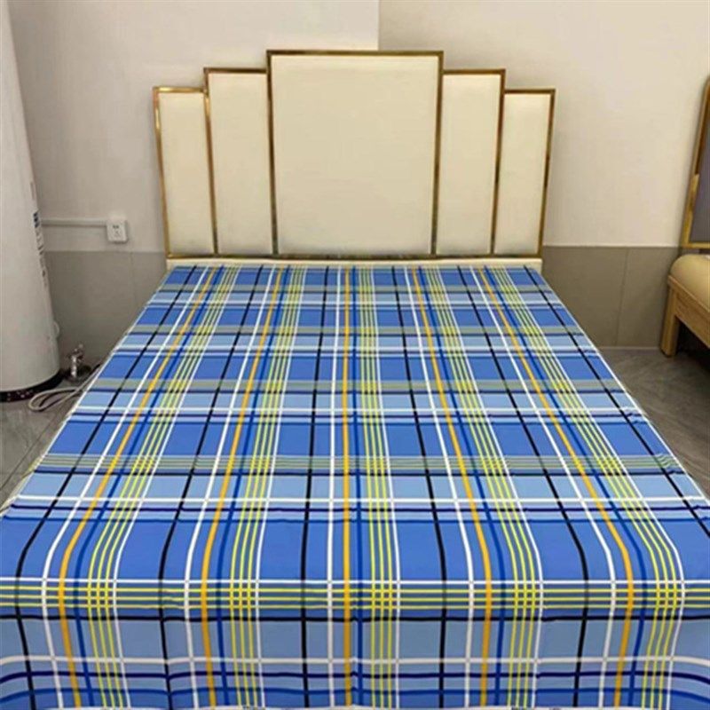 全棉 床单 单人 大学生宿舍上下铺 黄蓝彩格 被罩枕套三件套组合,床上用品,床单,淘宝优惠券,粉丝福利购,淘宝优惠卷