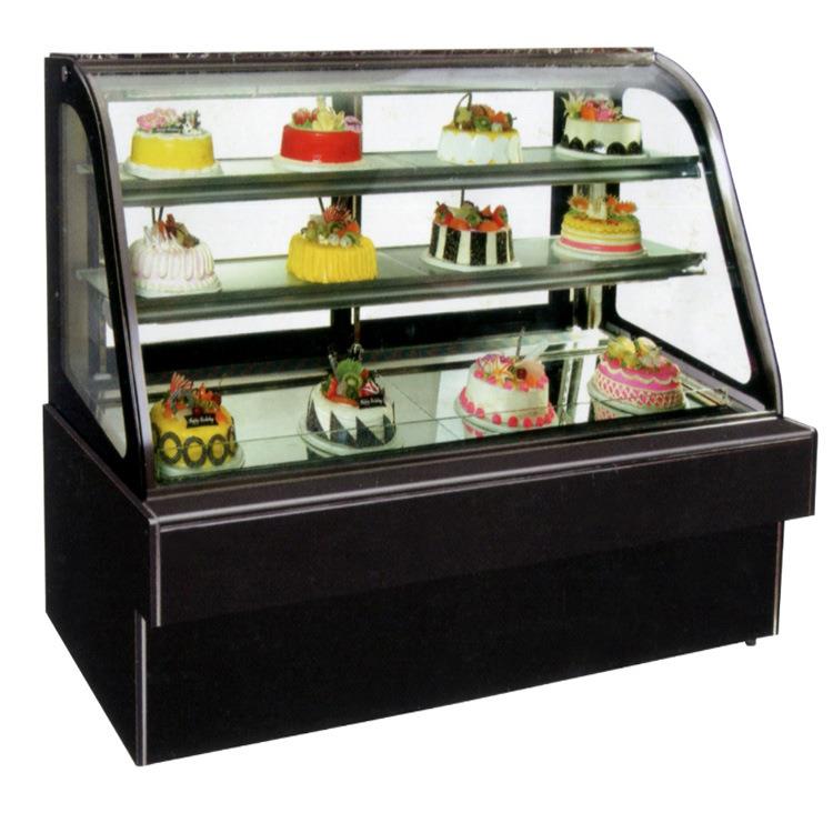 厂家直销双层圆弧甜品玻璃柜110VCakeshowcase蛋糕展示柜