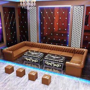 ktv沙发定制轻奢卡座组合茶几发光u型清吧派对夜总会包厢酒吧沙发