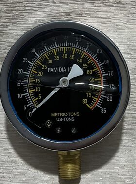0-80METRIC-TONS 0-85US-TONS BAM DIA 100mm 压力表 充油型50吨