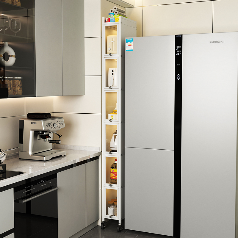 厨房夹缝置物架落地多层墙边小窄柜20公分宽靠Q墙窄缝收纳柜储物