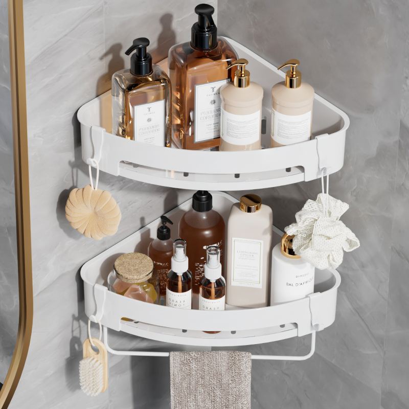 免打孔化妆室浴室三角置物架壁挂式厕所洗手M间洗漱台墙上收纳层