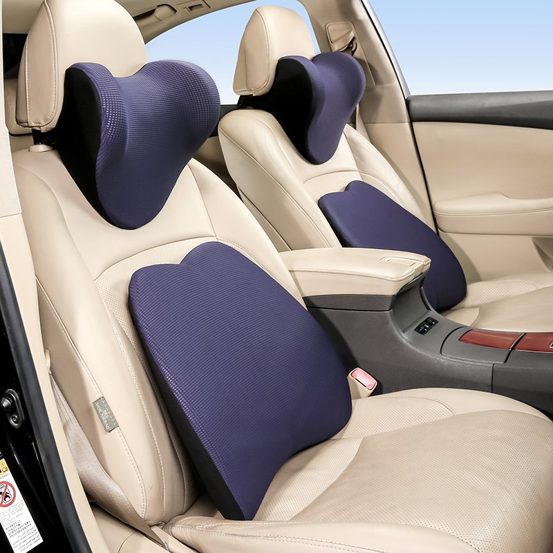 汽车腰靠垫护腰枕座椅靠背t开车用记忆棉头枕颈椎护颈枕靠枕头脖