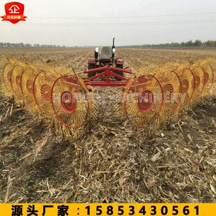 指盘式搂草机 圆盘弹齿牧草搂集机 玉米秸秆地膜牧草青草搂草机