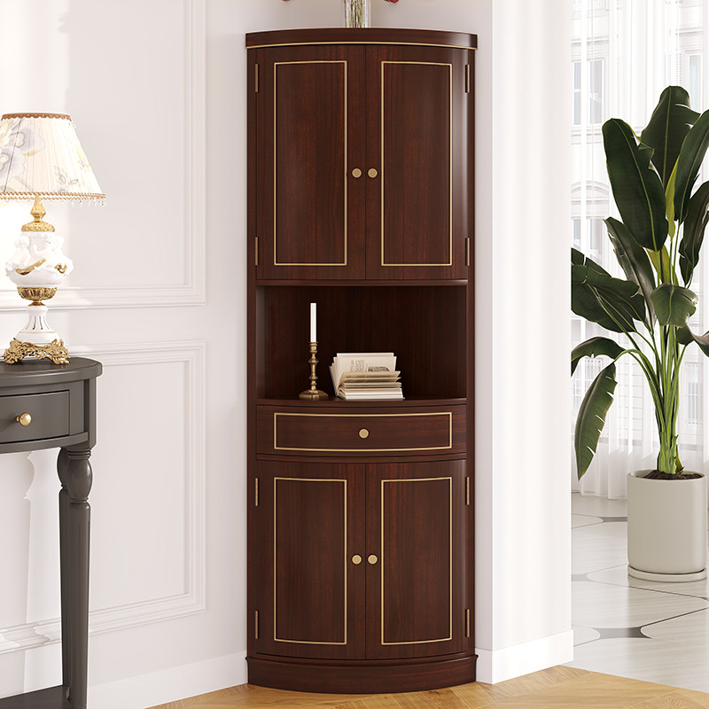 轻奢转角柜实木三角形墙角柜餐边半圆茶水柜拐角酒柜收纳储物角柜,住宅家具,角柜,淘宝优惠券,粉丝福利购,淘宝优惠卷