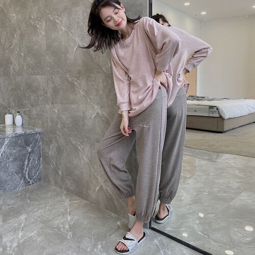 春秋韩版产后孕妇哺乳睡衣月子服10月份9秋冬产妇11吸汗加厚套装