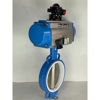 气动四氟蝶D67气1F-16耐腐蚀盐阀硝酸碱污水化78191工体防爆切断