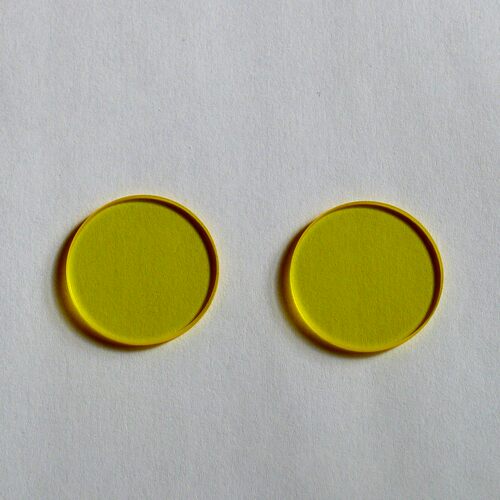 JB490 光学金黄色玻璃滤光片490nm后通过前截止25*2mm