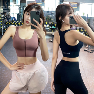 纯棉拉链瑜伽运动孕妇文胸背心打底衫 时尚 韩版 哺乳孕妇内衣春夏季