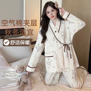 月子服空气棉秋冬产后纯棉孕妇居家服加厚喂奶睡衣冬季产妇孕晚期