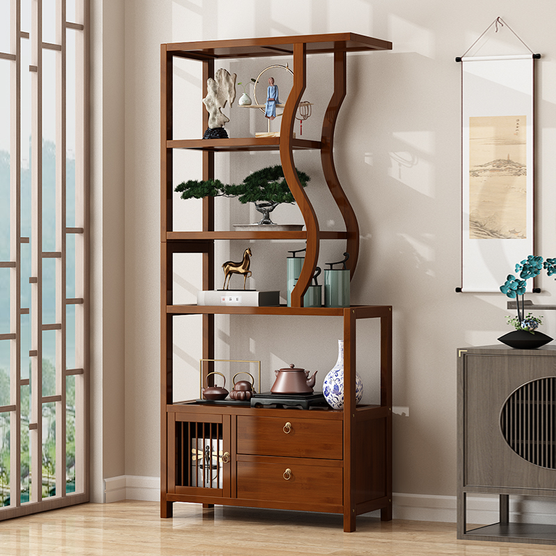 博古架中式置物架茶柜架茶台多功能F多层茶叶储物架玄关多宝阁书