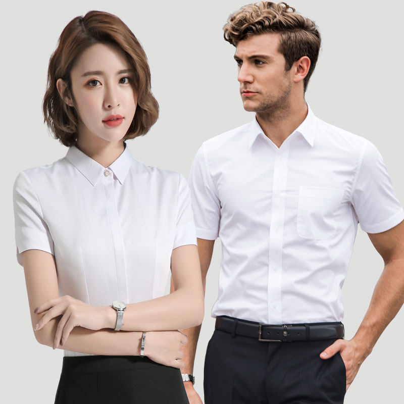 职业衬衫女短袖房地产销