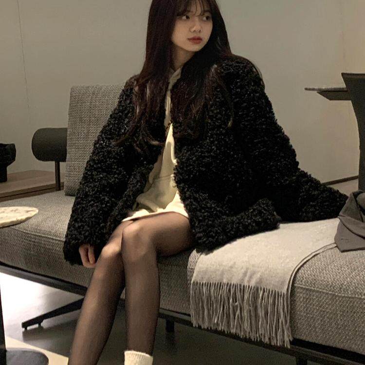羊羔毛外套女2025秋冬新