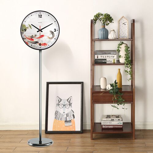 站地式钟表客厅静音 金属落地钟家居 装饰立式时钟创意新中式大气