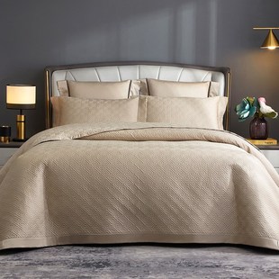 高端双面纯棉床盖三件套全棉榻榻米用绗缝被夹棉加厚床单250x270