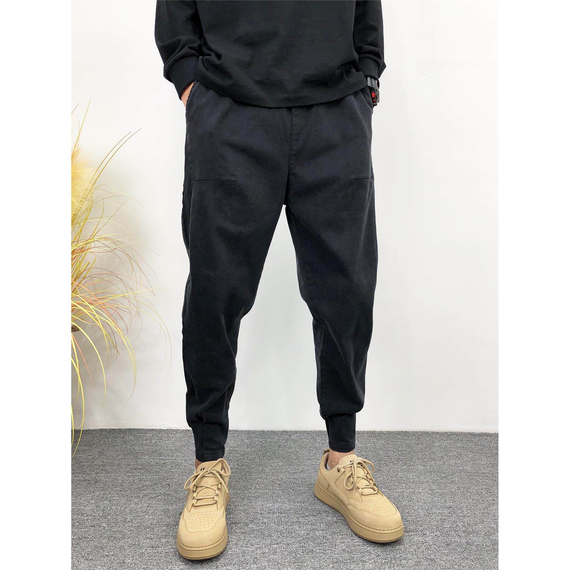 春季男士黑色牛仔裤潮流