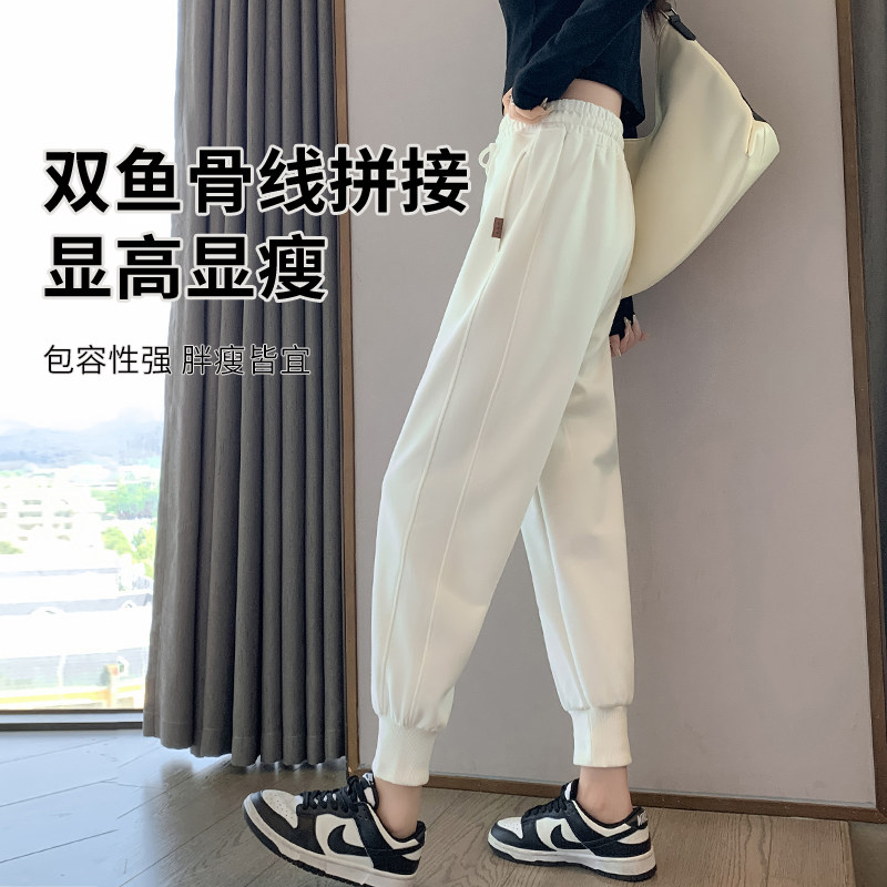 白色运动裤女秋冬加绒202