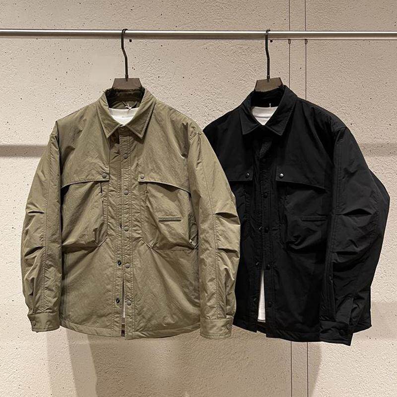 青年男士大口袋秋冬立体剪裁廓形夹克休闲夹棉翻领棉服外套上衣男